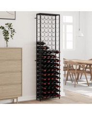 Casier à bouteilles de 95 bouteilles noir 54x18x200cm fer forgé | Mobilier & Déco