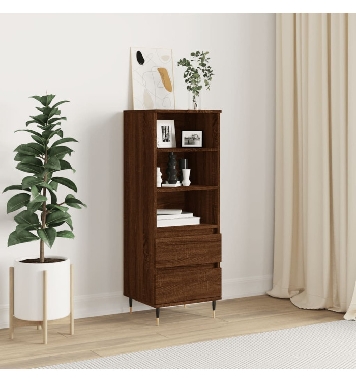 Buffet haut Chêne marron 40x36x110 cm Bois d'ingénierie | Mobilier & Déco
