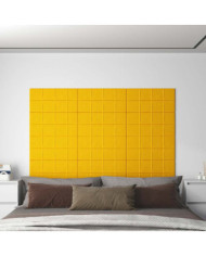 Panneaux muraux 12 pcs Jaune 60x30 cm Velours 2,16 m² | Mobilier & Déco