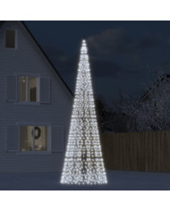Sapin de Noël à LED sur mât de drapeau 1534 LED blanc 500 cm | Mobilier & Déco
