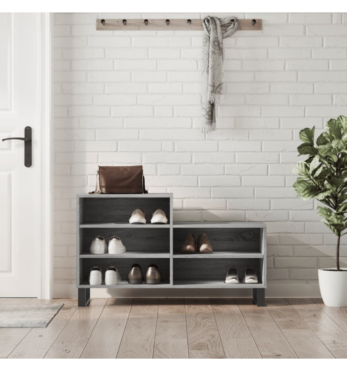 Armoire à chaussures Sonoma gris 102x36x60 cm Bois d'ingénierie | Mobilier & Déco
