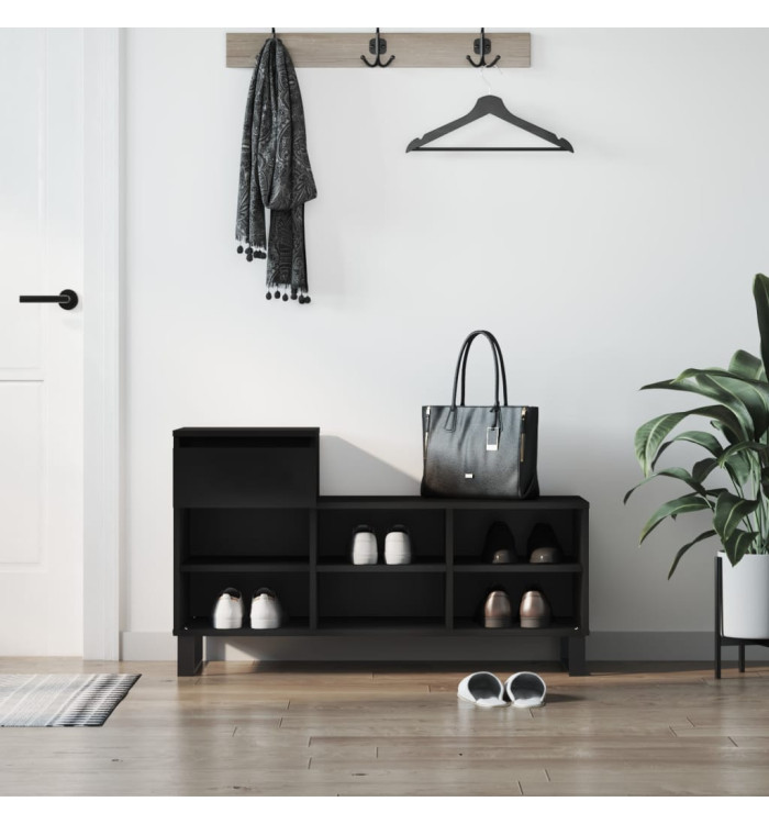 Armoire à chaussures Noir 102x36x60 cm Bois d'ingénierie | Mobilier & Déco