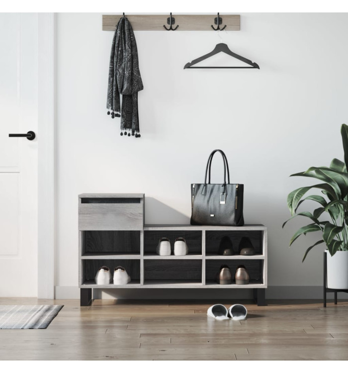 Armoire à chaussures Sonoma gris 102x36x60 cm Bois d'ingénierie | Mobilier & Déco