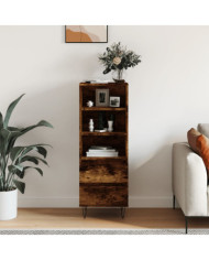Buffet haut Chêne fumé 40x36x110 cm Bois d'ingénierie | Mobilier & Déco