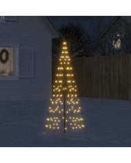Sapin de Noël à LED sur mât de drapeau 200 LED blanc 180 cm | Mobilier & Déco