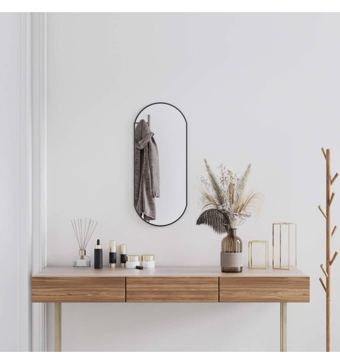 Miroir mural Noir 70x30 cm Ovale | Mobilier & Déco