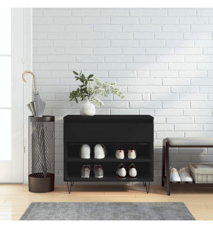 Armoire à chaussures Noir 70x36x60 cm Bois d'ingénierie | Mobilier & Déco