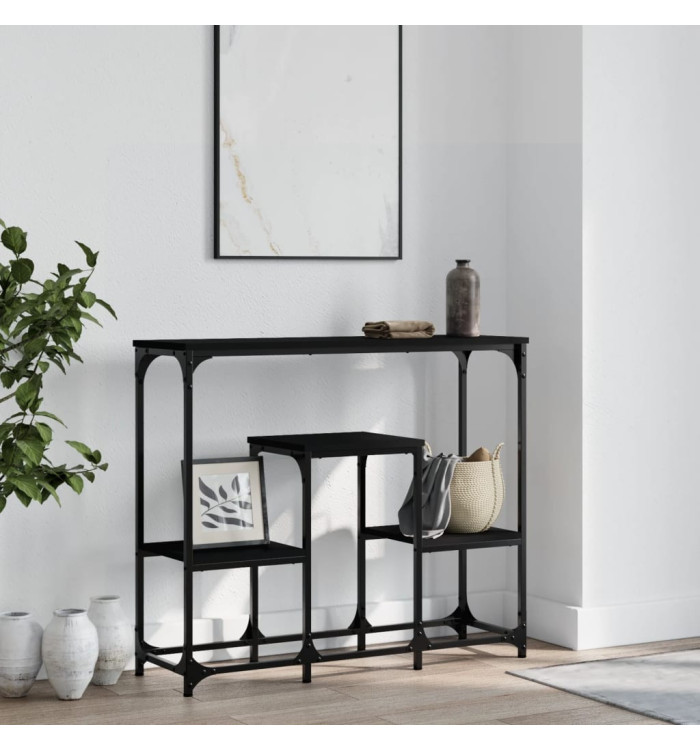 Table console noir 89,5x28x76 cm bois d'ingénierie | Mobilier & Déco