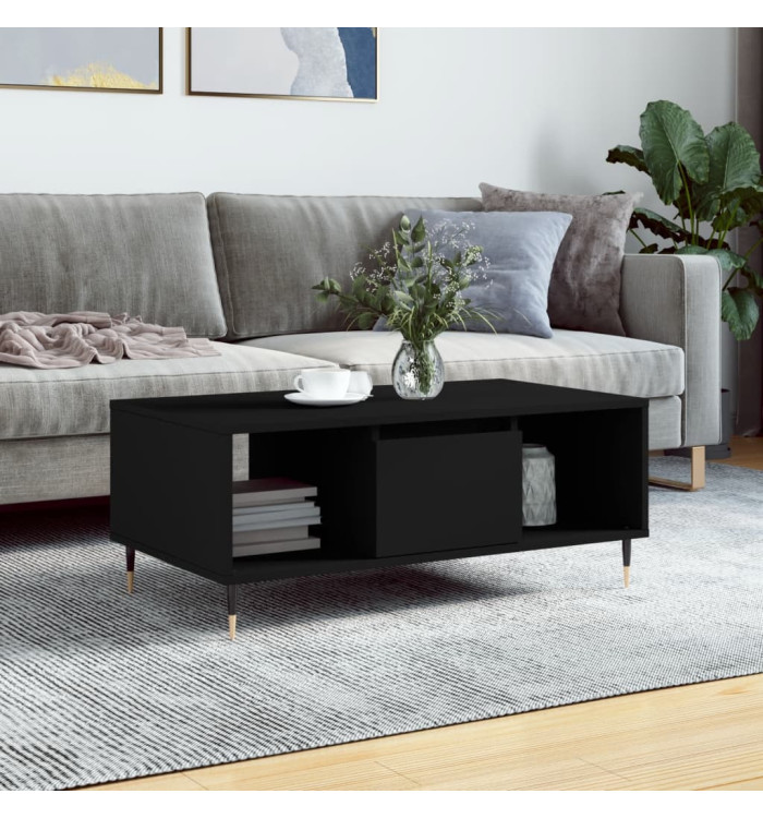 Table basse Noir 90x50x36,5 cm Bois d'ingénierie | Mobilier & Déco