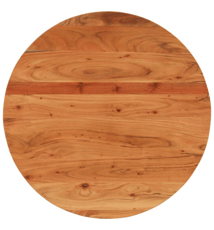 Dessus de table Ø80x3,8 cm rond bois massif d'acacia | Mobilier & Déco