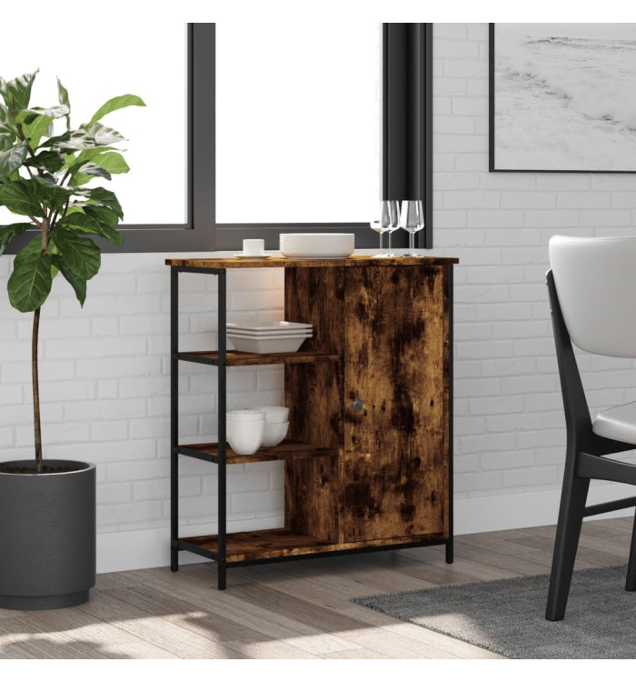 Buffet chêne fumé 70x30x80 cm bois d'ingénierie | Mobilier & Déco