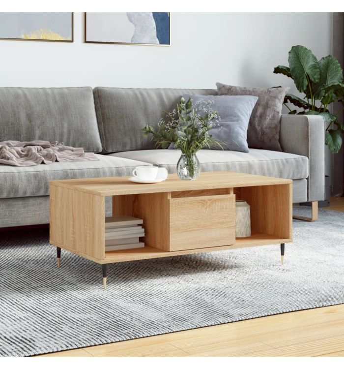 Table basse Chêne sonoma 90x50x36,5 cm Bois d'ingénierie | Mobilier & Déco
