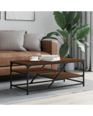 Table basse chêne marron 100x49x40 cm bois d'ingénierie | Mobilier & Déco