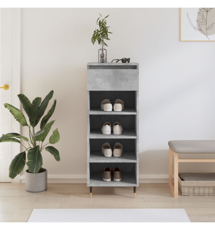 Armoire à chaussures Gris béton 40x36x105 cm Bois d'ingénierie | Mobilier & Déco