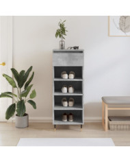 Armoire à chaussures Gris béton 40x36x105 cm Bois d'ingénierie | Mobilier & Déco
