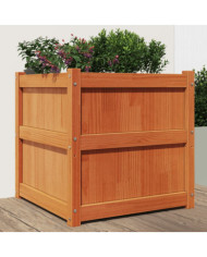Jardinière cire marron 60x60x60 cm bois de pin massif | Mobilier & Déco