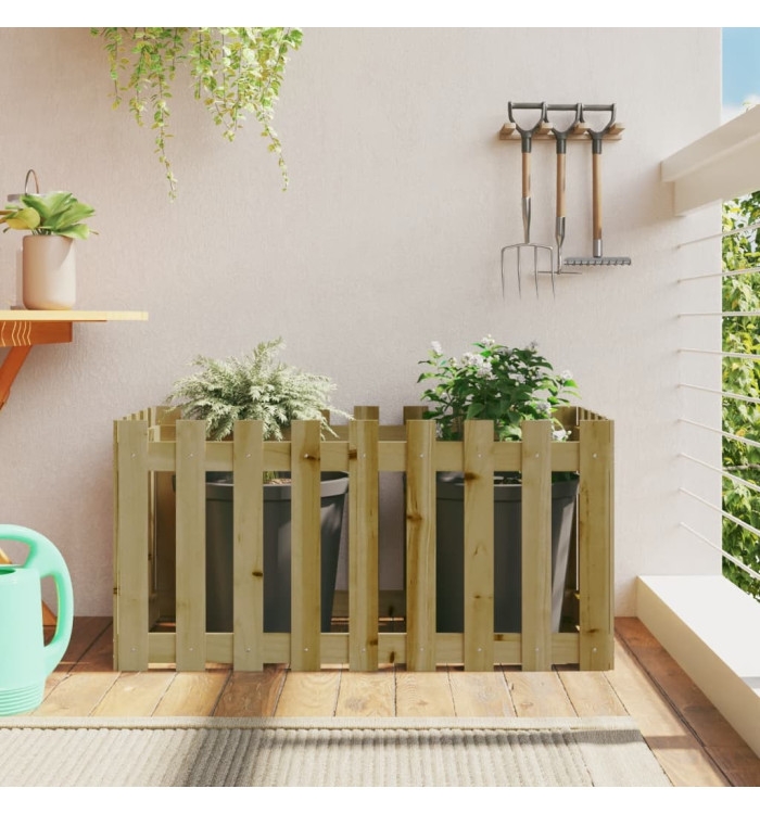 Lit surélevé de jardin design de clôture bois de pin imprégné | Mobilier & Déco