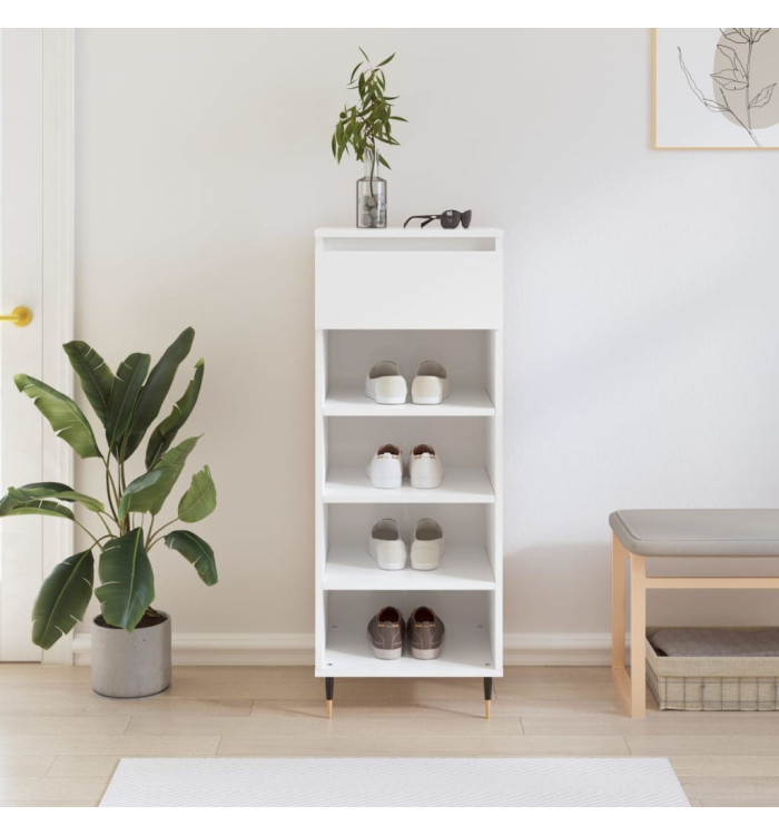 Armoire à chaussures Blanc brillant 40x36x105cm Bois ingénierie | Mobilier & Déco