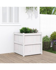 Jardinière blanc 70x70x70 cm bois de pin massif | Mobilier & Déco