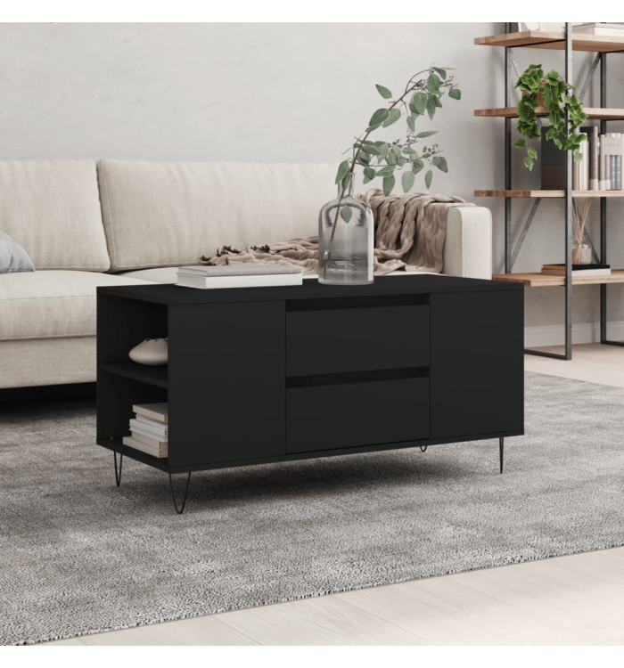 Table basse noir 102x44,5x50 cm bois d'ingénierie | Mobilier & Déco