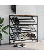 Étagère à chaussures chêne marron 90x30x85 cm bois d'ingénierie | Mobilier & Déco