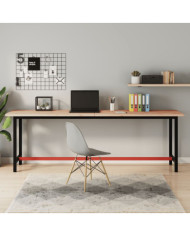 Établi 220x55x81,5 cm bois massif de hêtre et métal | Mobilier & Déco