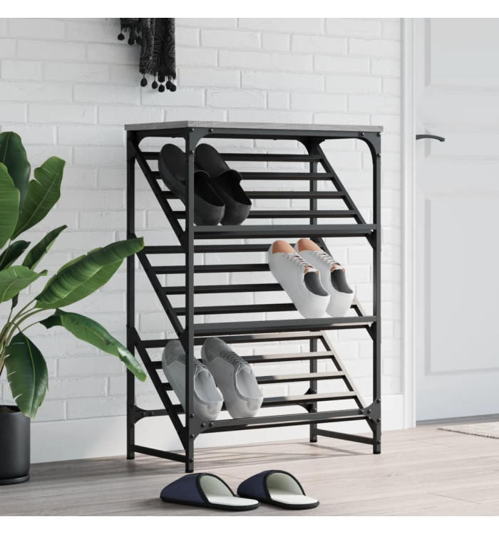 Étagère à chaussures sonoma gris 60x30x85 cm bois d'ingénierie | Mobilier & Déco