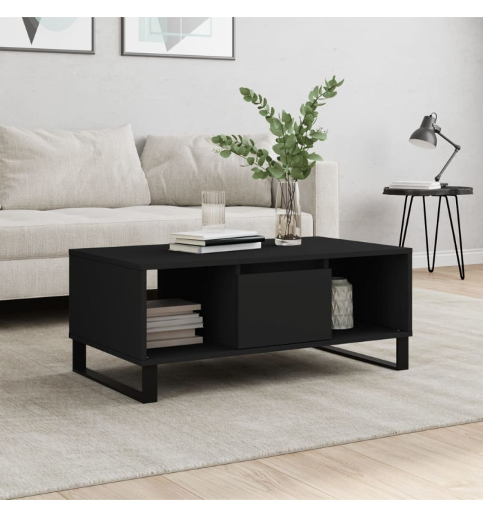 Table basse Noir 90x50x36,5 cm Bois d'ingénierie | Mobilier & Déco