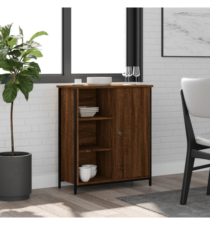 Buffet chêne marron 70x30x80 cm bois d'ingénierie | Mobilier & Déco