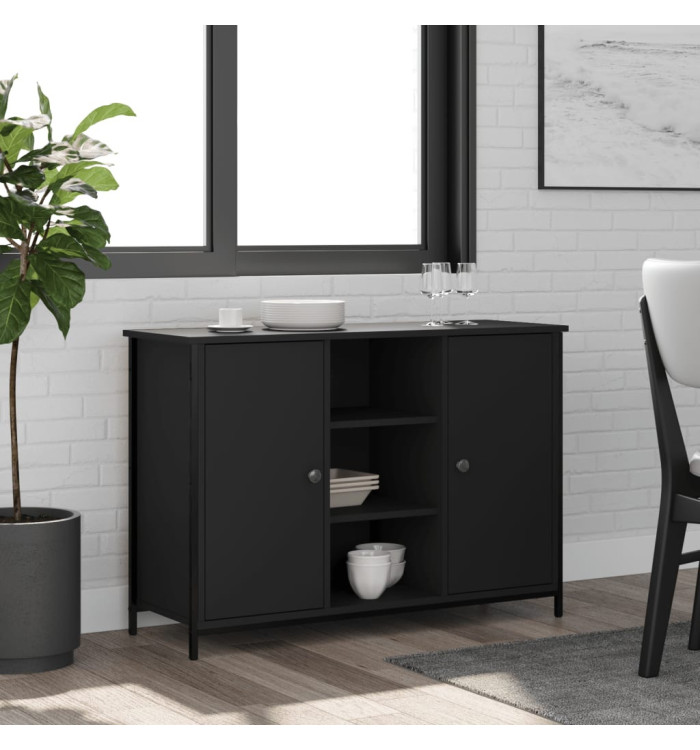 Buffet noir 100x35x70 cm bois d'ingénierie | Mobilier & Déco