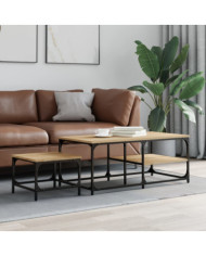 Tables basses gigognes 2 pcs chêne sonoma bois d'ingénierie | Mobilier & Déco