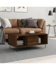 Table basse Chêne marron 90x50x36,5 cm Bois d'ingénierie | Mobilier & Déco