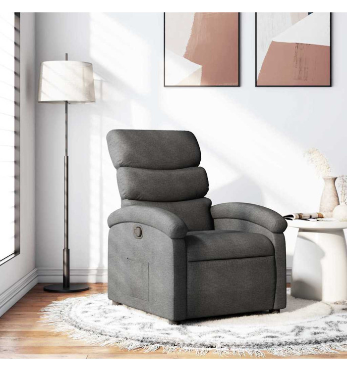 Fauteuil inclinable Gris foncé Tissu | Mobilier & Déco