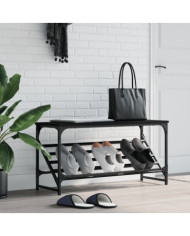 Étagère à chaussures noir 90x30x45 cm bois d'ingénierie | Mobilier & Déco