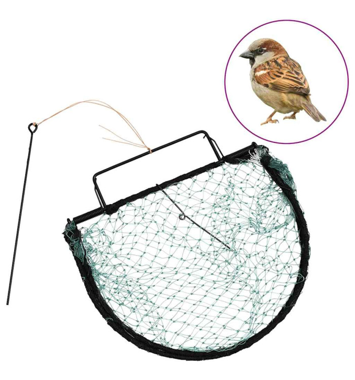 Piège à oiseaux vert 30 cm acier | Mobilier & Déco