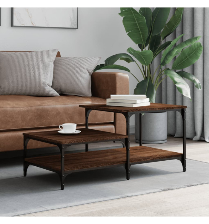 Table basse chêne marron 100x50,5x45 cm bois d'ingénierie | Mobilier & Déco