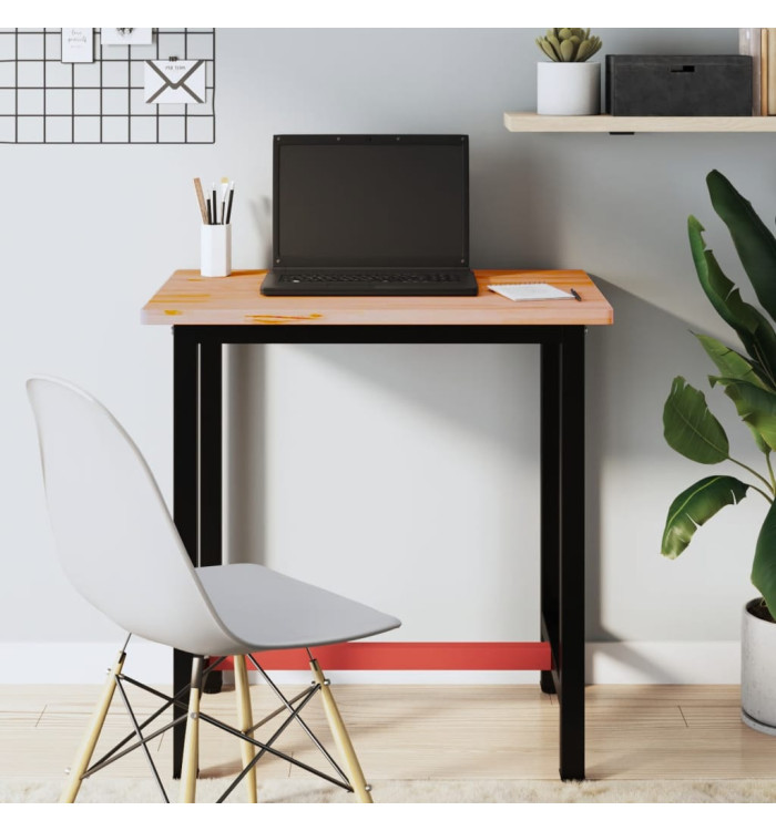 Établi 80x55x81,5 cm bois massif de hêtre et métal | Mobilier & Déco