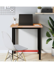 Établi 80x55x81,5 cm bois massif de hêtre et métal | Mobilier & Déco