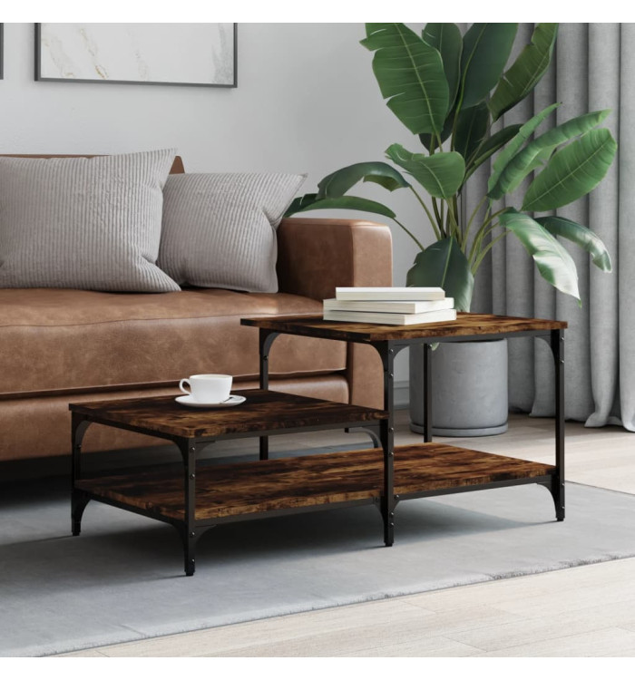 Table basse chêne fumé 100x50,5x45 cm bois d'ingénierie | Mobilier & Déco