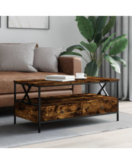 Table basse chêne fumé 100x51x45 cm bois d'ingénierie | Mobilier & Déco