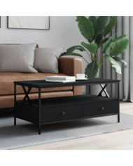 Table basse noir 100x51x45 cm bois d'ingénierie | Mobilier & Déco