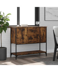 Buffet chêne fumé 100x36x85 cm bois d'ingénierie | Mobilier & Déco