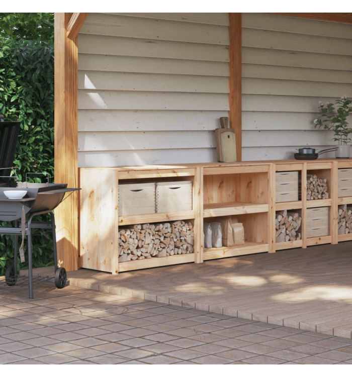 Armoires de cuisine d'extérieur 2 pcs bois de pin massif | Mobilier & Déco