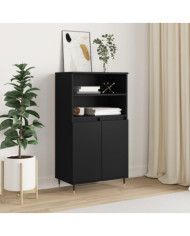 Buffet haut Noir 60x36x110 cm Bois d'ingénierie | Mobilier & Déco