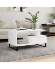 Table basse Blanc 90x49x45 cm Bois d'ingénierie | Mobilier & Déco