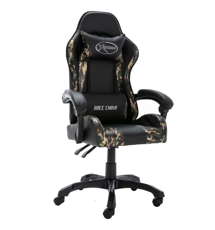 Fauteuil de jeux vidéo Noir et camouflage Similicuir | Mobilier & Déco