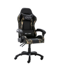 Fauteuil de jeux vidéo Noir et camouflage Similicuir | Mobilier & Déco