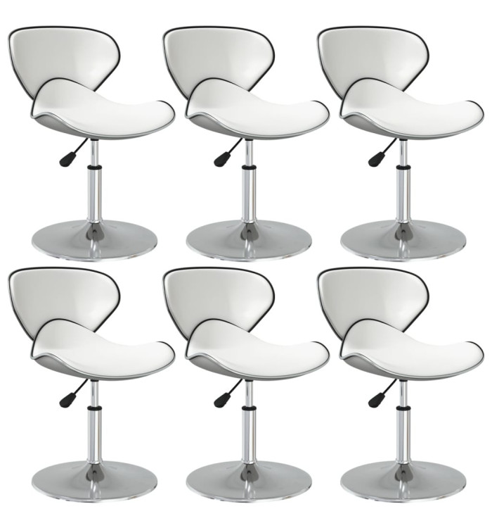 Chaises à manger lot de 6 blanc similicuir | Mobilier & Déco