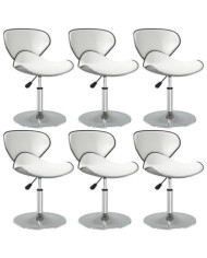 Chaises à manger lot de 6 blanc similicuir | Mobilier & Déco