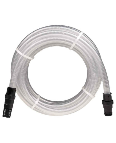 Tuyau d'aspiration avec raccords en PVC transparent 1" 10 m PVC | Mobilier & Déco